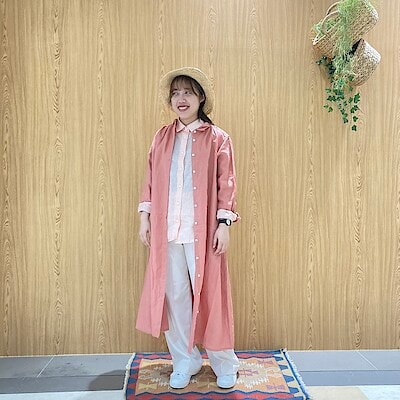 婦人 リネン 洗いざらし長袖シャツワンピース | 無印良品